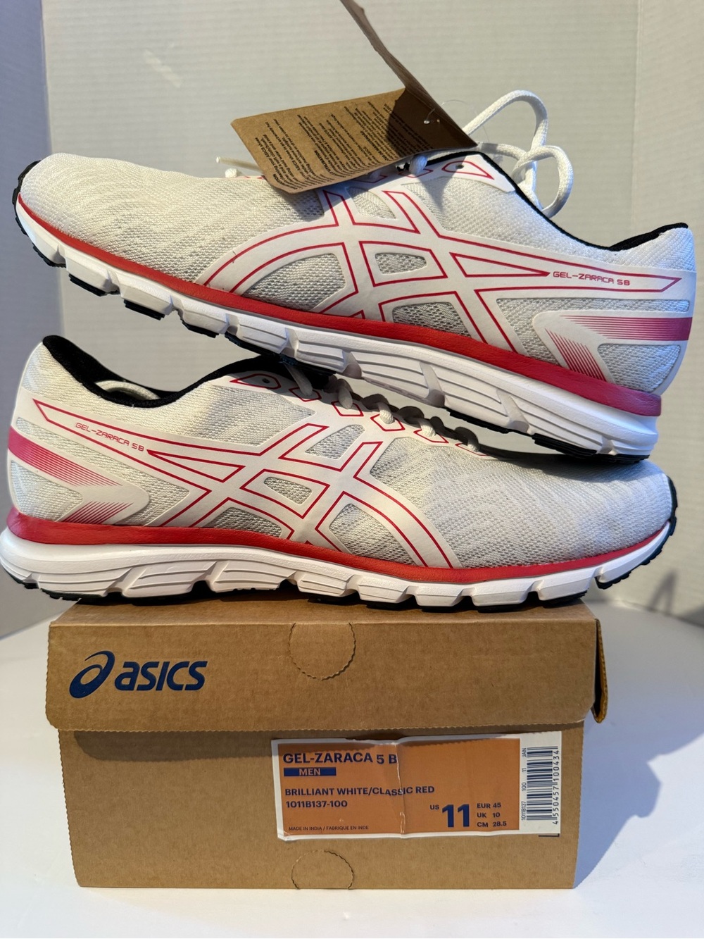 ASICS Zaraca White and Red Women's Athletic Running Shoes